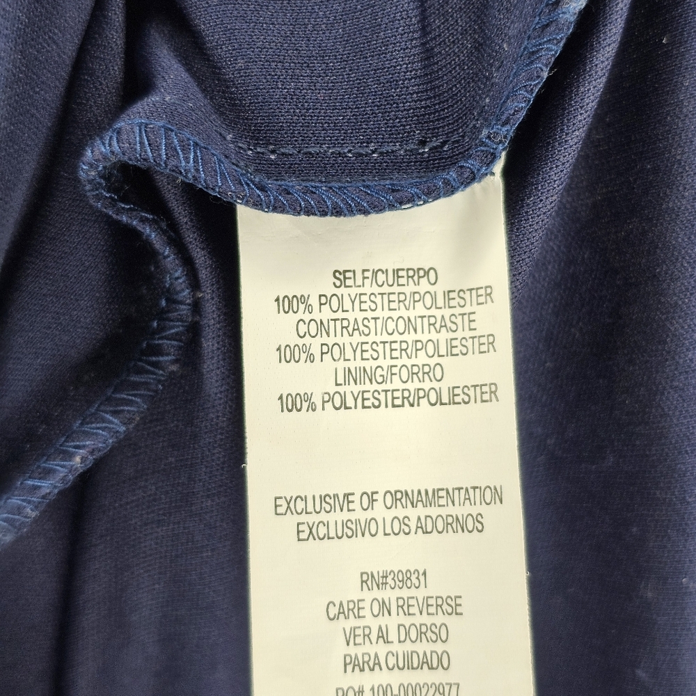 My Michelle Navy Blue Metallic Skirt with Lace & Chiffon Hem โ Formal Size 9 - Picture 5 of 7
